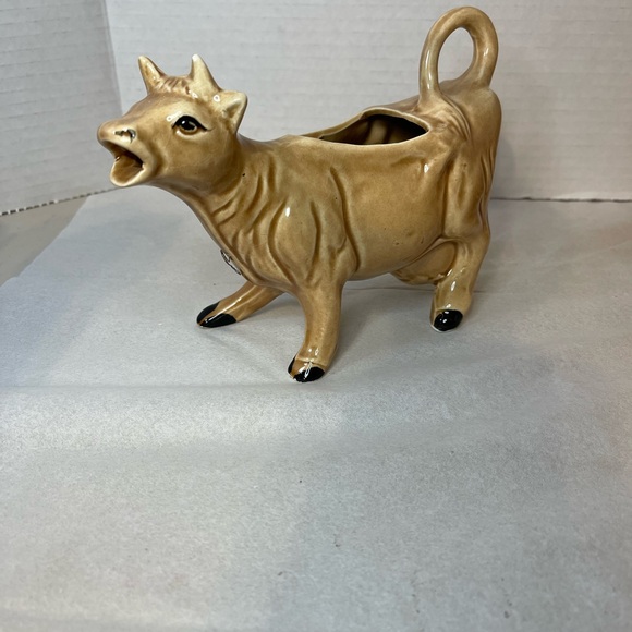 Tan Ceramic Cow Sugar, Creamer and Butter - Picture 2 of 13